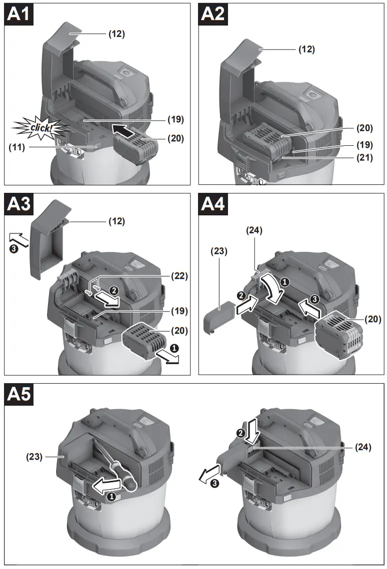 BOSCH GAS 18 V10 L 34Ltr sec 18V Li Ion Coolpack Cordless Dust Extractor - fig2