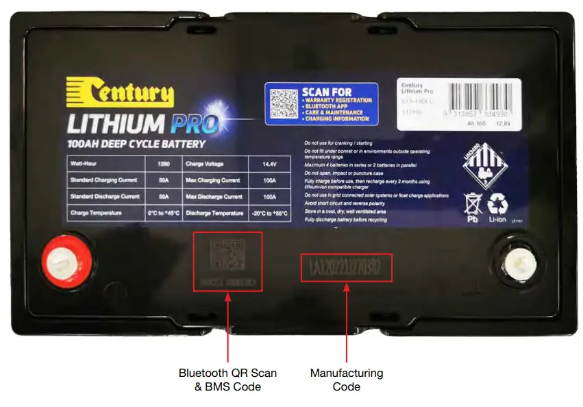 CENTURY C12 100XLi 100AH Lithium Deep Cycle-Manufacturing