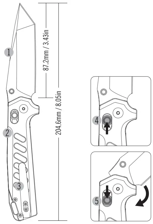 OLICDN Rubato Pocket EDC Knife Black - Rubato 1