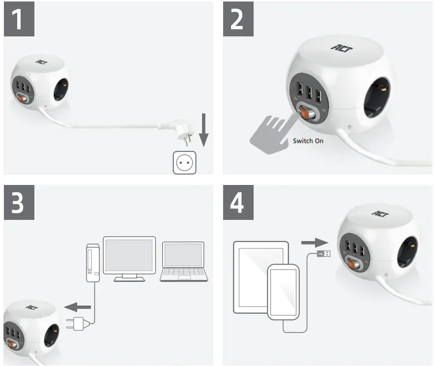 ACT AC2405 Power Socket Cube