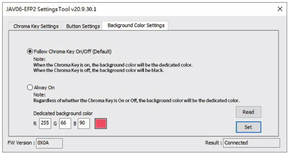 j5create JVA06-EFP2 Dual HDMI Video Capture - Background Color Settings