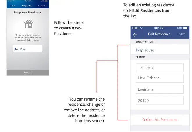 Adding a Residence Cont.