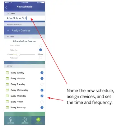 Adding a Schedule Cont.