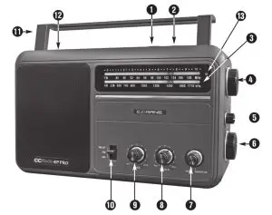 C CRANE Radio EP PRO AM-FM Battery-Functions