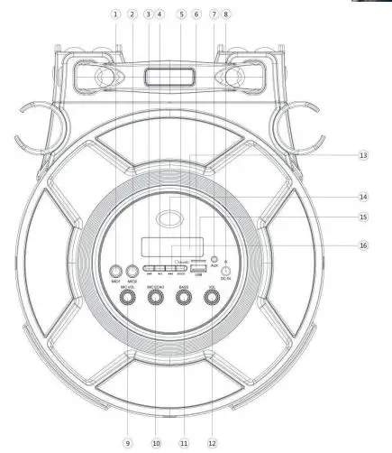 Corona Portable Wireless Speaker and Karaoke Machine fig1