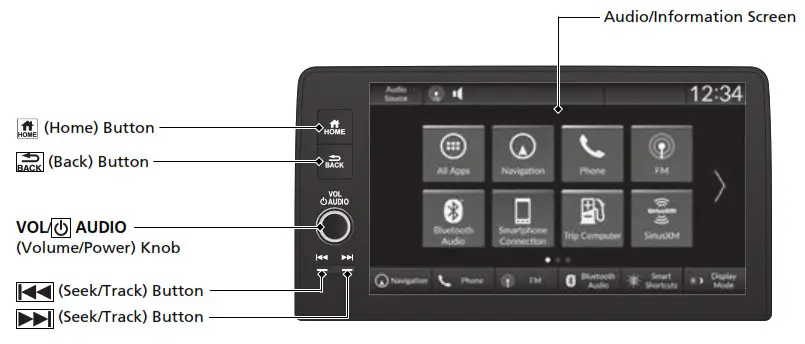 HONDA 2022 Civic 4D Display Audio with 9 Inch Color Touchscreen