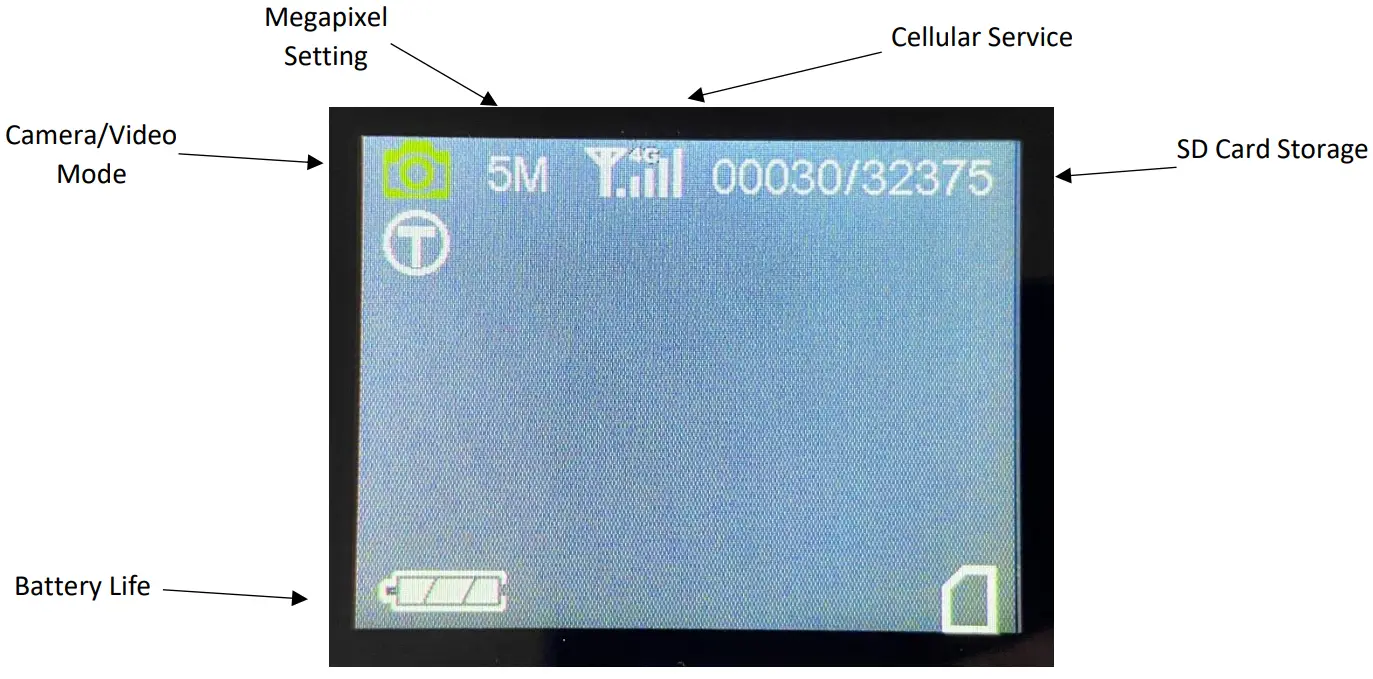 FeraDyne Covert Scouting Camera WC30 A WC30 V Trail Camera - Main Screen