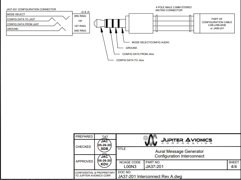 JUPITER AVIONICS JA37 201 Aural Message Generator - FIG 1