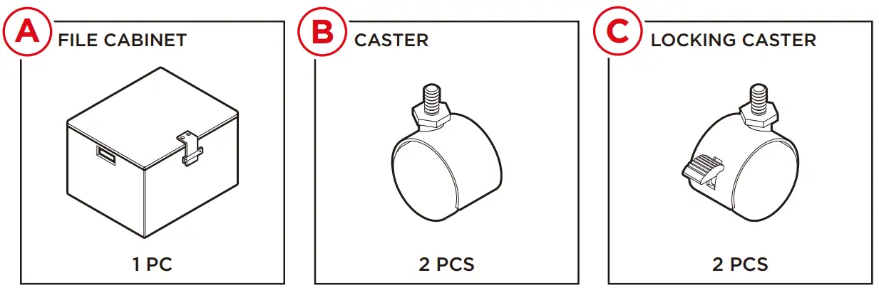 BCP SKY6258 Rolling File Cabinet-PARTS