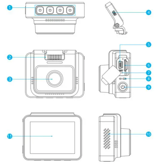 KingSlim D5 Dash Cam with WiFi -Camera Overview