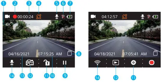 KingSlim D5 Dash Cam with WiFi -Icon Introduction