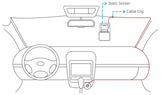 KingSlim D5 Dash Cam with WiFi -Installation 3