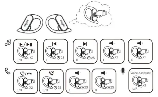 HOLYHIGH AEA03 Truly Wireless Earbuds - control