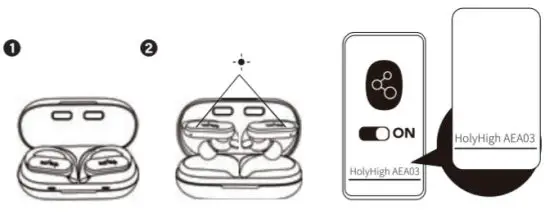 HOLYHIGH AEA03 Truly Wireless Earbuds - pairing