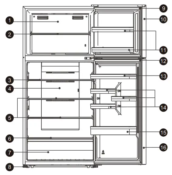Hisense HRTF504 White Top Mount Refrigerator - Description of the appliance