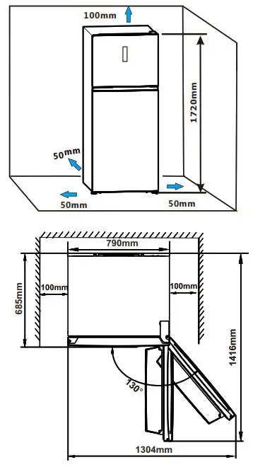 Hisense HRTF504 White Top Mount Refrigerator - Installing your new appliance 2