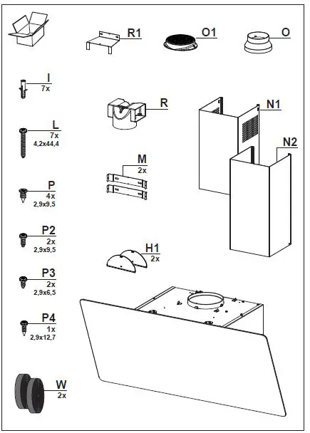 ROROSHETTA Tellus 60 Stainless 60cm Hoods Fig1