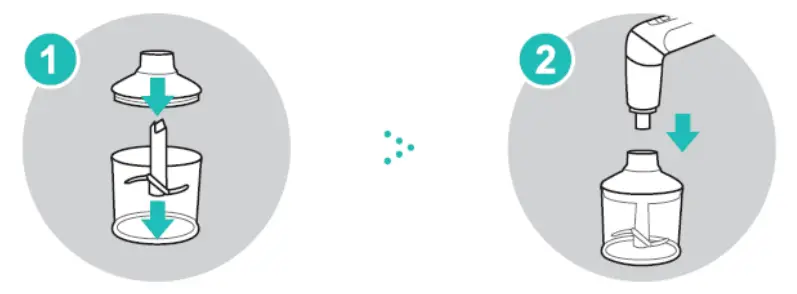 Healthy Choice HBC60 Cordless Stick Blender Set with 3 Adjustable Angles and 21 Adjustable Speeds - How to use the chopper