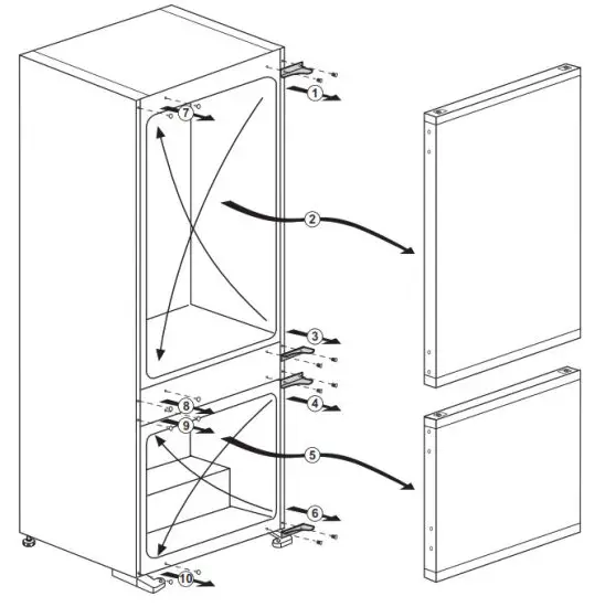 beko BCNA306E4SN Built-In Refrigerator - Reversing