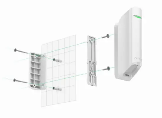 AJAX MotionProtect Curtain Wireless Motion Detector - Installation2