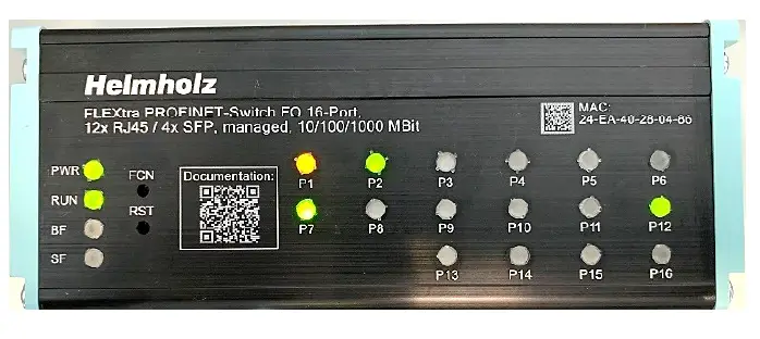 Helmholz -700-856-12F41 -FLEXtra- PROFINET-Switch -FO -16 -Port -10-100-1000 -MBps- FIG 12