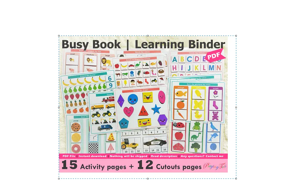 Playing Tots Busy Book 12 Cutouts Pages Instruction Manual Playing Tots Busy Book 12 Cutouts Pages Instruction Manual