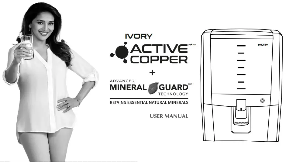 EUREKA FORBES Aquaguard Ivory Active Copper Auto UV Water Purifier - cover