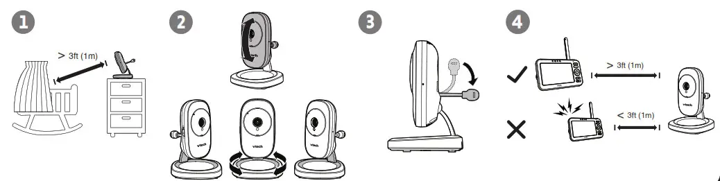 vtech Full Color Video Monitor - Positioning the baby monitor-2