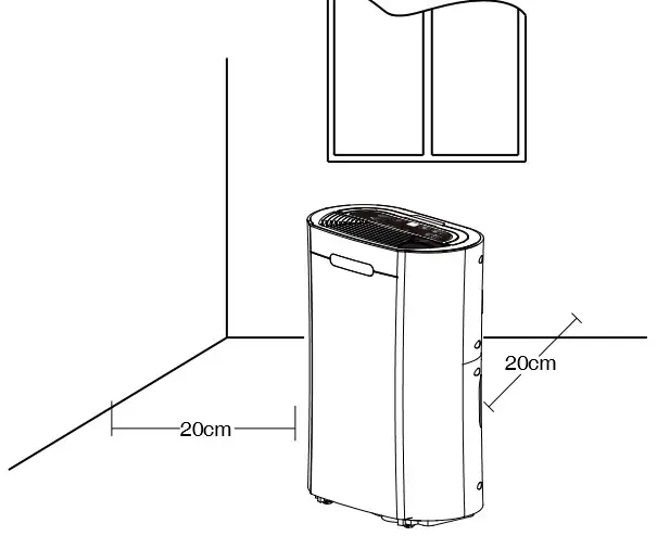 electriQ Compressor Dehumidifier - POSITIONING THE DEHUMIDIFIER