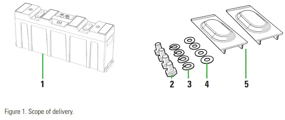 SUPER B Nomada 12V105Ah 12V Lithium Iron Phosphate Battery - Scope of delivery