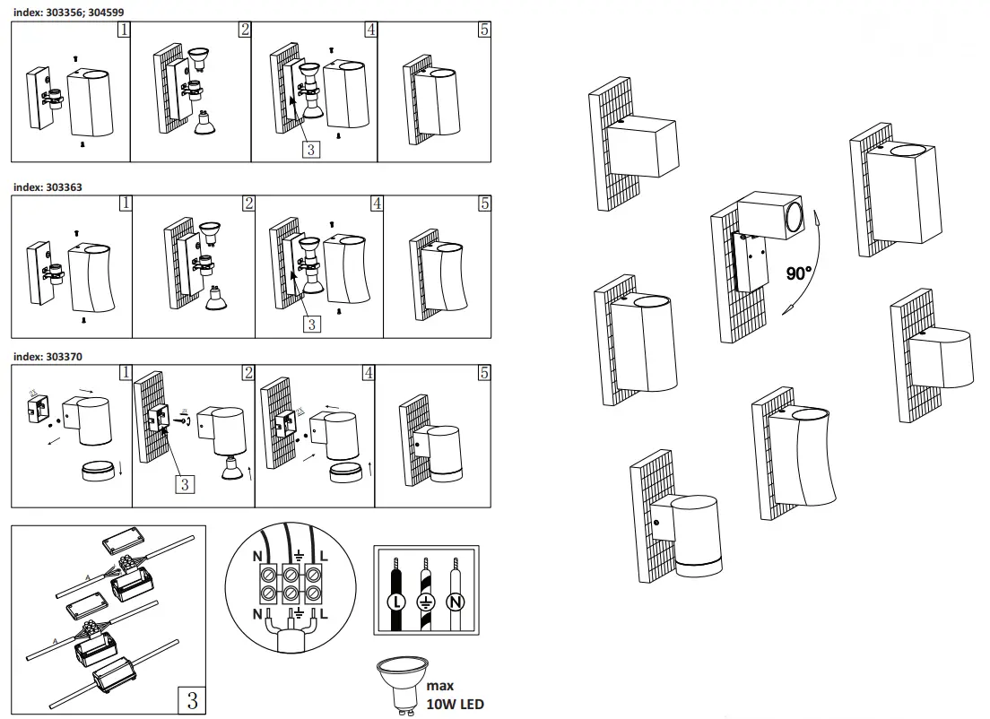 Luciamo SDHP-PLCL 3 BZ 0169 BOSTON Outdoor Wall Light