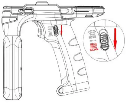 Hopeland Wing820 Hand Held Reader - Scanning mode
