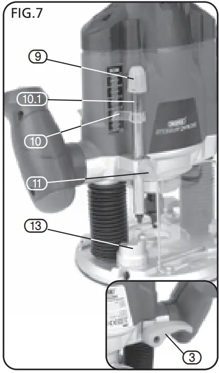 DRAPER PT1202VSF 1200W 230V Variable Speed Router - fig 7