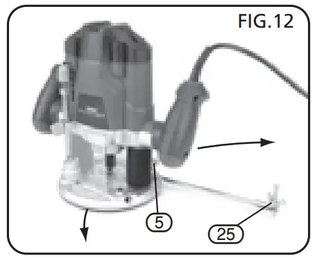 DRAPER PT1202VSF 1200W 230V Variable Speed Router - fig 9