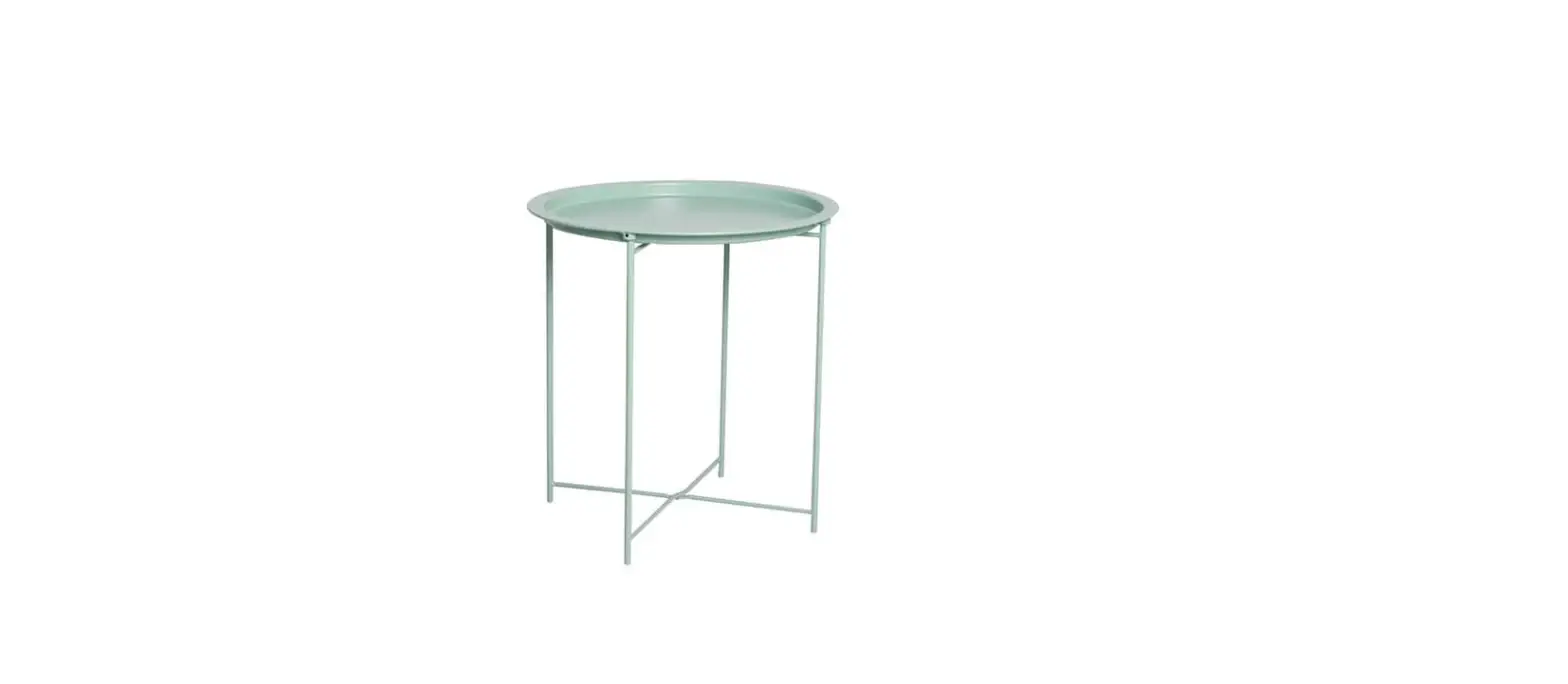 Homedepot U210028 16 Inch Round Metal Coffee Side Table With Removable Tray User Guide