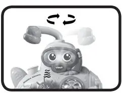 vtech Splashtime Submarine User Guide - The periscope can be turned in different directions to pour water on the gears and on the starfish.