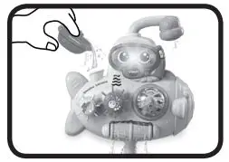 vtech Splashtime Submarine User Guide - Use the Boat Scoop to pour water on the gears, starfish and two water entry holes for fun water play.