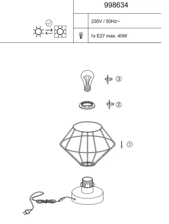 LeuchtenDirekt KASKA E27 Table Lamp - Figure 1