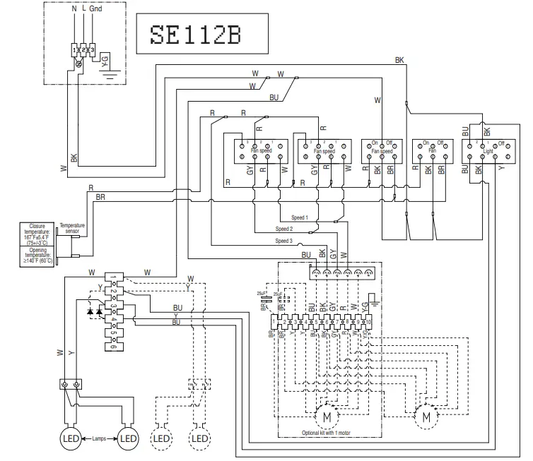 KitchenAid LI3ZAB W11374532B 30 36 and 48 Inch Canopy Range Hood - WIRING DIAGRAM