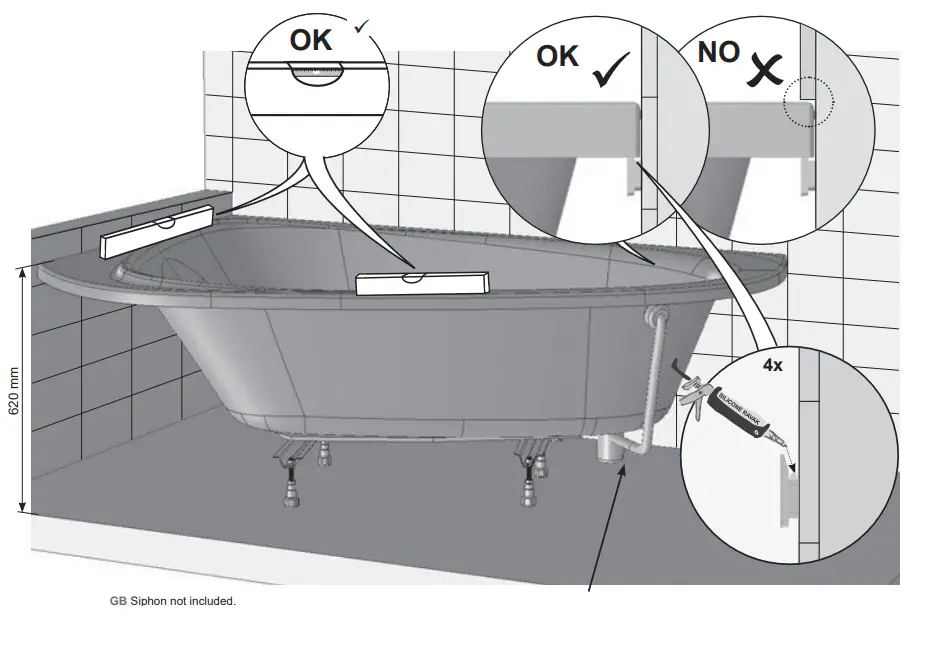 RAVAK 196x139 LoveStory II Bathtub - fig 10