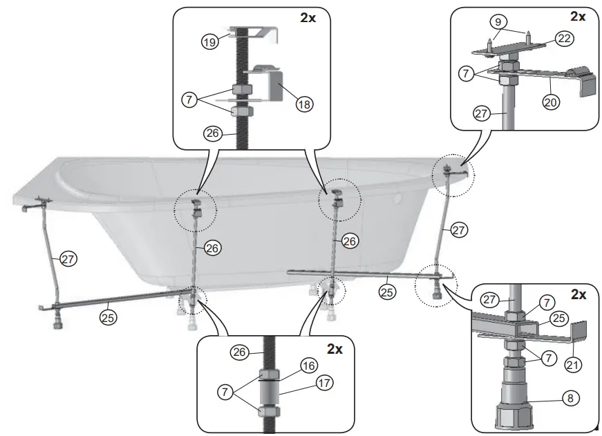RAVAK 196x139 LoveStory II Bathtub - fig 15