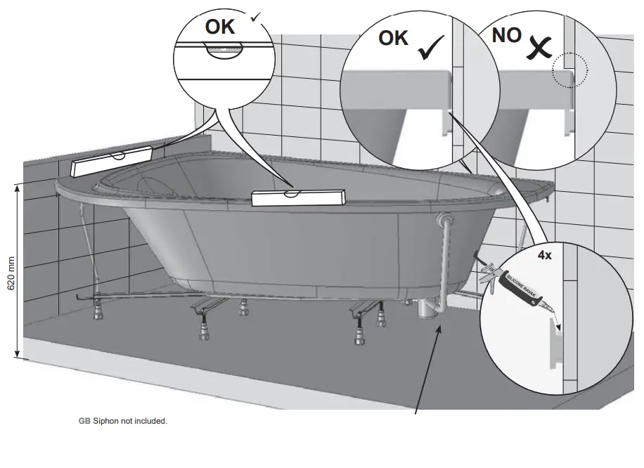 RAVAK 196x139 LoveStory II Bathtub - fig 27