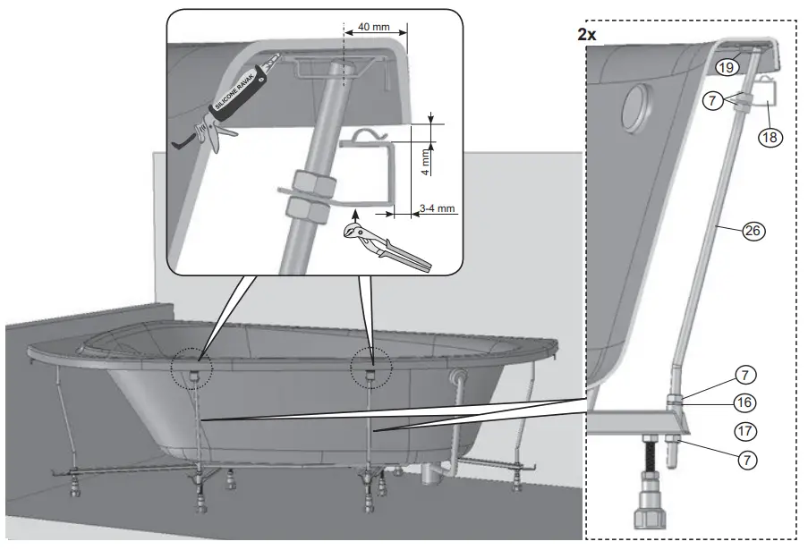 RAVAK 196x139 LoveStory II Bathtub - fig 28