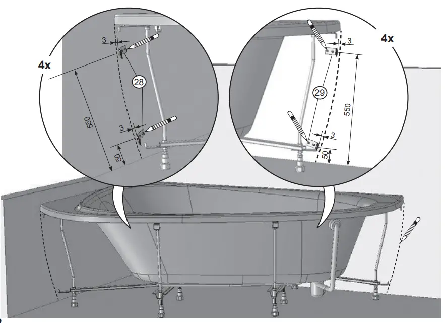 RAVAK 196x139 LoveStory II Bathtub - fig 30