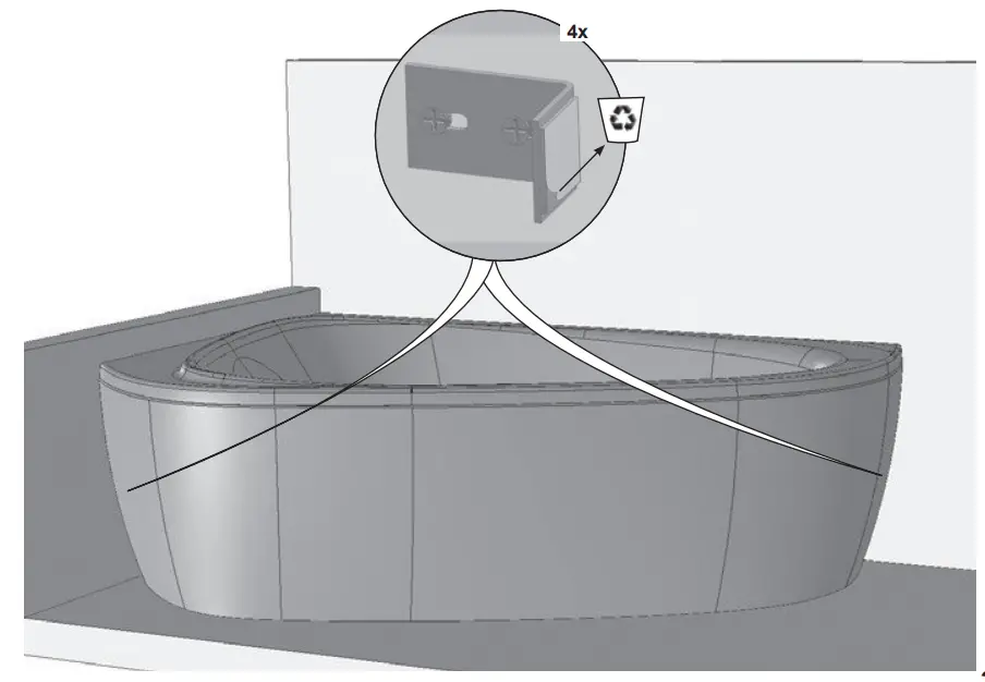 RAVAK 196x139 LoveStory II Bathtub - fig 33
