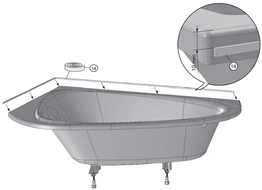 RAVAK 196x139 LoveStory II Bathtub - fig 9