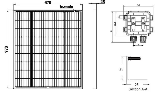 Exotronic Exo-SP-F4-100 100W Square Fixed Monocrystalline Solar Panel-1