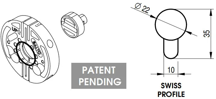 SALTO DCSLAH Key Turner Adapter Swiss Profile-FIG2
