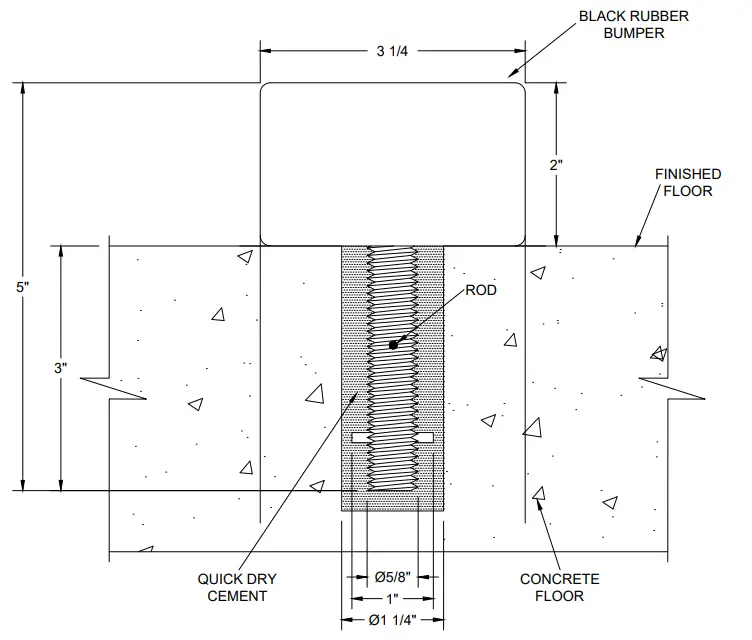 ABH MANUFACTURING EHD1803 Floor Mount Door Stop 1