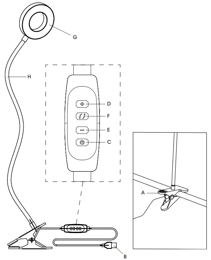 Ottlite CSJ36G5W Capture Clip On LED Ring Light